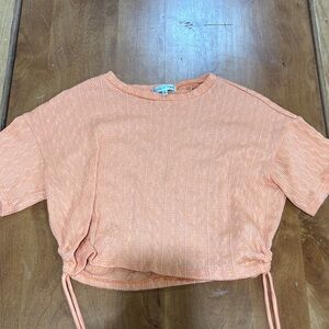 Orange Buckle Top w/ drawstring sides